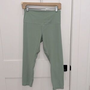 Lululemon align high rise 25” legging green 3/4 (misty, eucalyptus, crater blue)